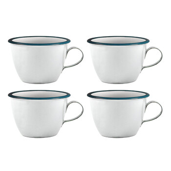 4x Urban Style Enamelware 350ml Conical Cafe Cup - White