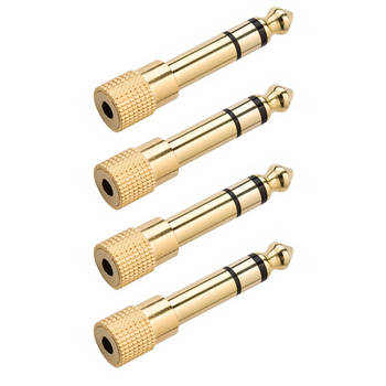 4PK Westinghouse 3.5mm Female to 6.3mm Male Plug Adapter Gold Plated