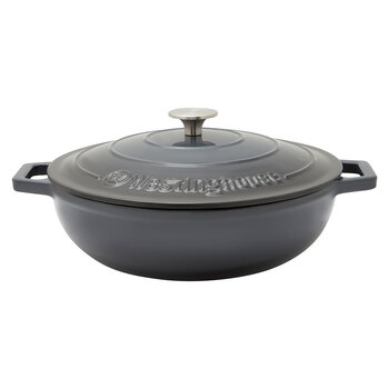 Westinghouse 4L 30cm Shallow Round Cast Iron Pot Ombre Grey