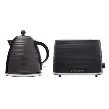 Westinghouse Plastic 1.7L kettle & 2 Slice Toaster Pack - Black