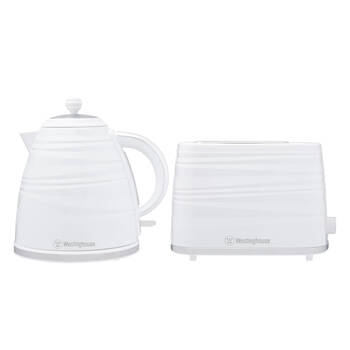 Westinghouse Plastic 1.7L kettle & 2 Slice Toaster Pack - White