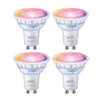 4PK WiZ Connected Color & Tunable White Glass Smart Spotlight Lightbulb GU10