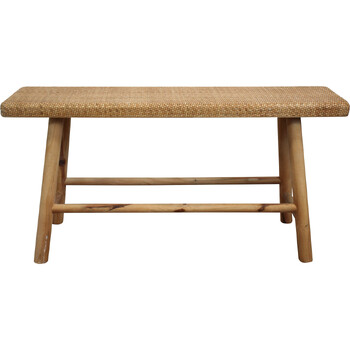 LVD Woven Rattan Timber 92x45cm Stool Bench Rect Furniture - Natural