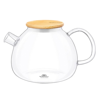 Wilmax England 1200ml Stovetop-Safe Thermo Glass Tea Pot w/ Lid - Clear