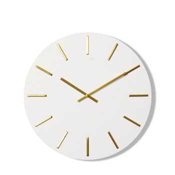 E Style Maddox Metal/MDF 50cm Round Wall Clock - White/Gold