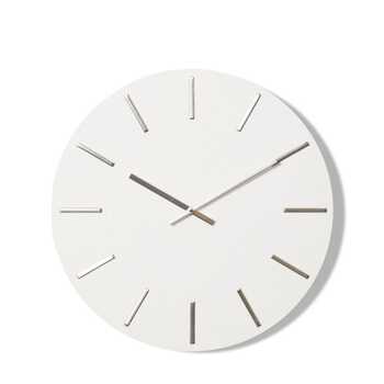 E Style Maddox Metal/MDF 50cm Round Wall Clock - White/Silver