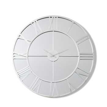 E Style Leighton Metal/Glass 70cm Round Wall Clock - Silver