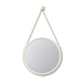E Style Rylee 45cm Metal/Glass Hanging Wall Mirror - White