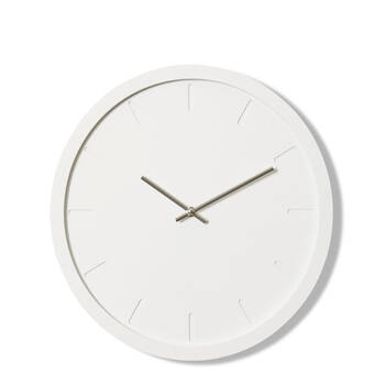 E Style Brayden Wooden Analogue Wall Clock Decor Round 40cm - White