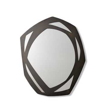 E Style Faye 75cm Metal Wall Mirror Home Decor - Black