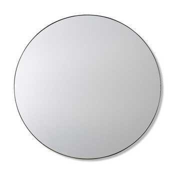 E Style Coco 100cm Iron/MDF Round Wall Mirror - Black