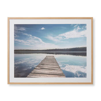 E Style Stillness Framed Landscape Wall Art Hanging Decor 90x120cm - Blue