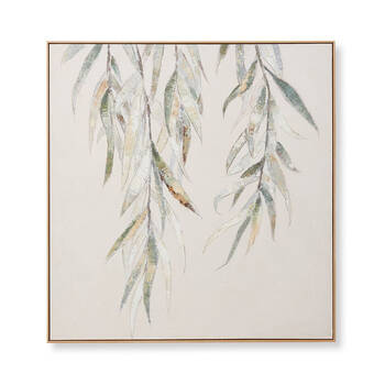 E Style Willow Hand Painted Abstract Wall Art Hanging Decor 100cm - Green