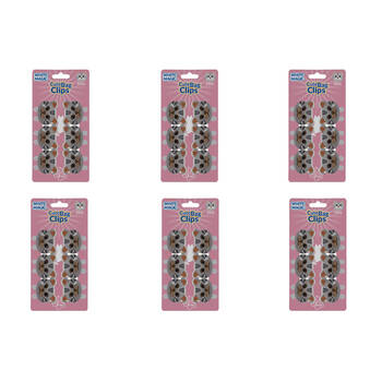 6x 6pc White Magic Cute Tidy Bag Clip Food Saver Sealer Set 4.5cm Bengal