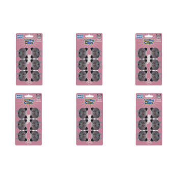 6x 6pc White Magic Cute Tidy Bag Clip Food Saver Sealer Set 4.5cm British Shorthair