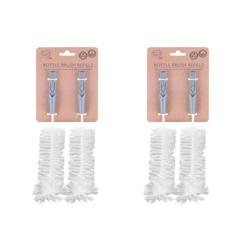 2x Eco Basics 21cm Bottle Brush Cleaner Refills Nylon Bristles