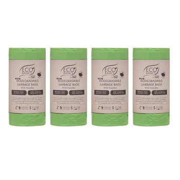 4x Eco Basics 12L Biodegradable Garbage Bags Small - Green