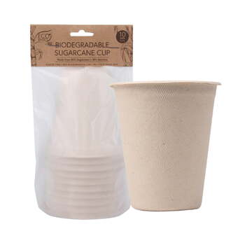 10pc Eco Basics Biodegradable Sugarcane Drinking Cup