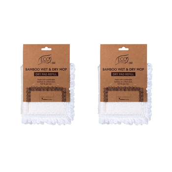 2x Eco Basics Dry Pad Refill Dust/Fluff Collector - White