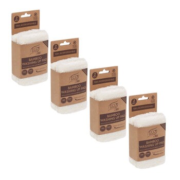 4x 2PK Eco Basics Washing Up Pad Plate/Cup Cleaning Tool