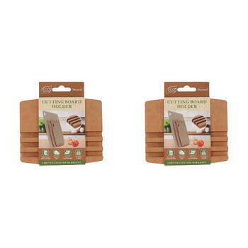 2PK Eco Basics 3-Slot Wooden Cutting Board Holder Dishwasher Safe 12.55cm Natural