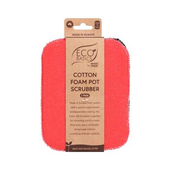 2PK Eco Basics Cotton Foam Pot/Pan Scrubber Cleaner