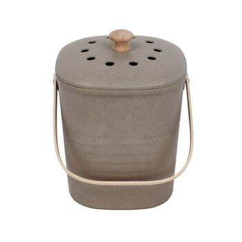 Eco Basics 4L Plant-Based Compost Kitchen Waste Bin - Granite