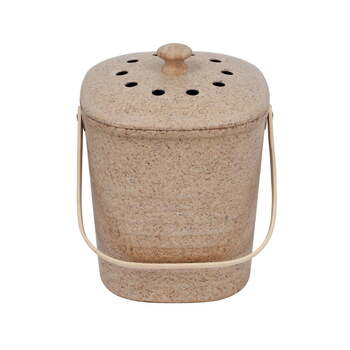 Eco Basics 4L Plant-Based Compost Kitchen Waste Bin - Pebble
