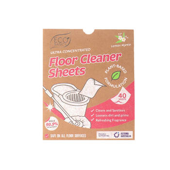40pc Eco Basics Floor Cleaner Detergent Sheets w/ Lemon Myrtle Scent 17cm