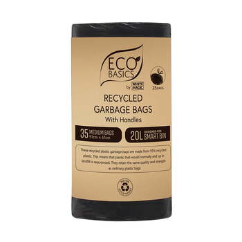 Eco Basics 20L Recycled Garbage/Waste Bags/Bin Liner