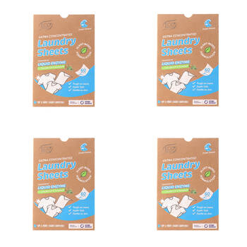 4x 60pc Eco Basics Laundry Detergent Sheets w/ Ocean Breeze Scent 11cm