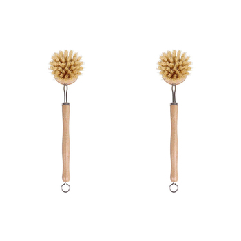 2x Eco Basics 22cm Plastic Free Dish Brush Plate Residue Cleaner