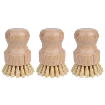 3x Eco Basics 8cm Plastic Free Pot/Pan Brush Residue Cleaner