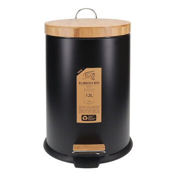 Eco Basics 12L Rubbish Bin/Trash Garbage Can - Black