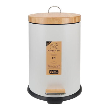 Eco Basics 12L Rubbish Bin/Trash Garbage Can - White