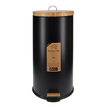 Eco Basics 30L Rubbish Bin/Trash Garbage Can - Black