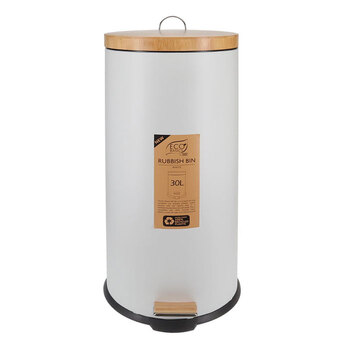 Eco Basics 30L Rubbish Bin/Trash Garbage Can - White
