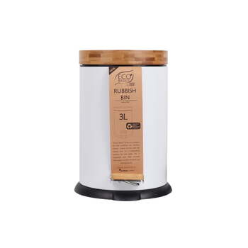 Eco Basics 3L Rubbish Bin/Trash Garbage Can - White