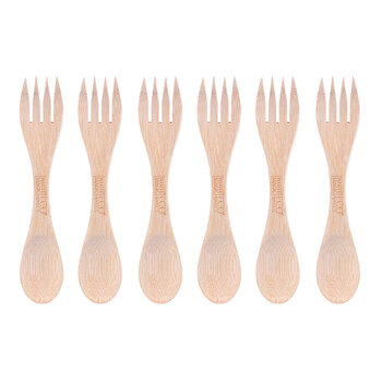 6x Eco Basics Reusable Spork Kitchen Tableware Utensil