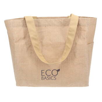 Eco Basics Jute Shopping Bag/Tote w/ Carry Handle - Beige