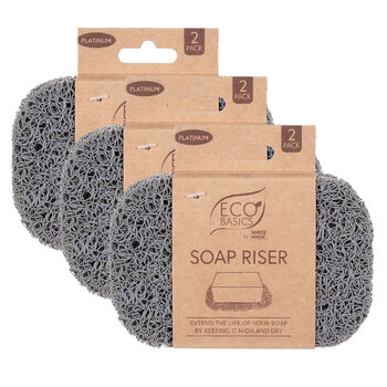3x Eco Basics Soap Riser/Elevator Holder Storage - Platinum
