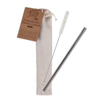 Eco Basics 23cm Stainless Steel Drink/Beverage Straw & Cleaner