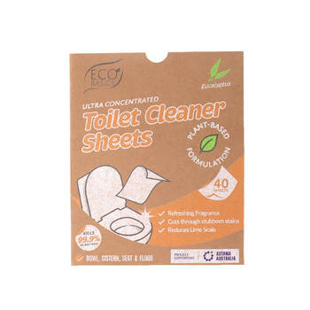40pc Eco Basics Toilet Cleaner Detergent Sheets w/ Eucalyptus Scent 17cm