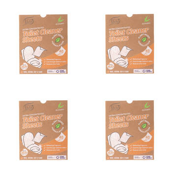 4x 40pc Eco Basics Toilet Cleaner Detergent Sheets w/ Eucalyptus Scent 17cm