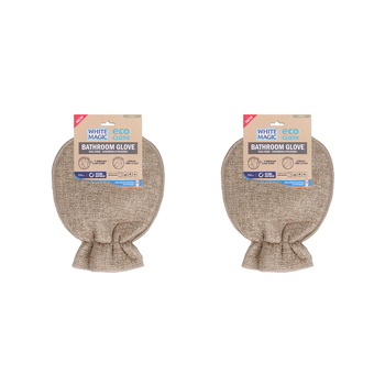 2x Eco Cloth Bathroom Glove Surface Cleaner Dual Sided - Pebble