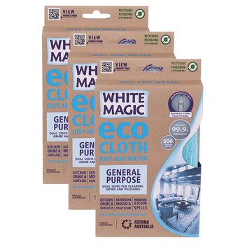 3x Eco Cloth 20x12cm General Purpose Dual-Sided Cleaner