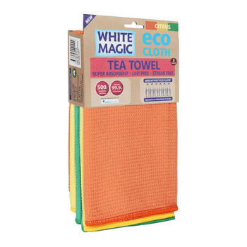 3pc White Magic Eco Cloth Tea Towels Citrus