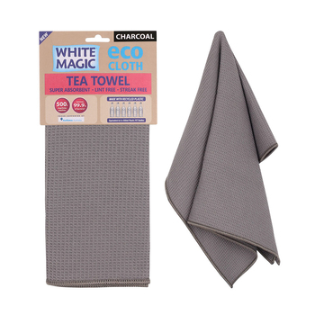 White Magic Eco Cloth Tea Towel 70 x 50cm Charcoal