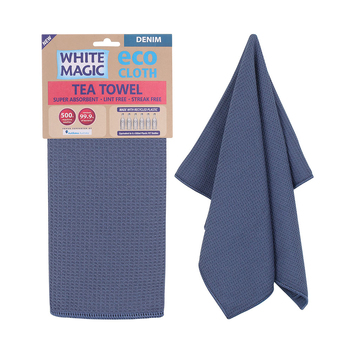 White Magic Eco Cloth Tea Towel 70 x 50cm Denim