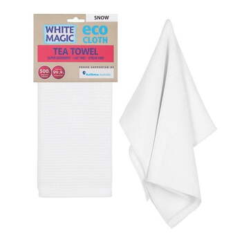 White Magic 70x50cm Tea Towel Super Absorbent - Snow